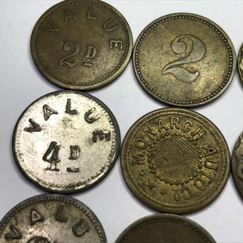 Lot of 10 Monarch Auto Co. tokens