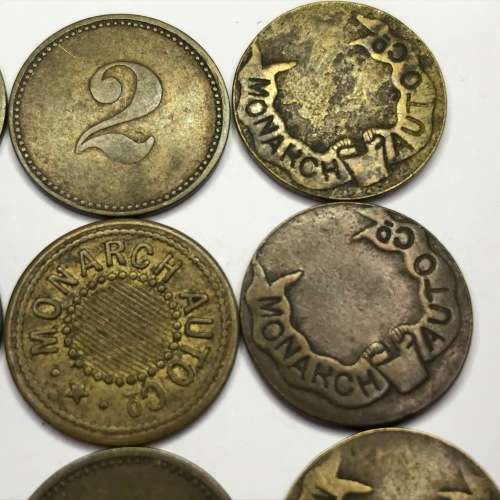 Lot of 10 Monarch Auto Co. tokens