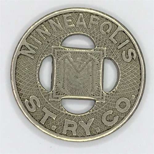 Minneapolis St. Ry. Co. transit token - Good for one fare - 1920