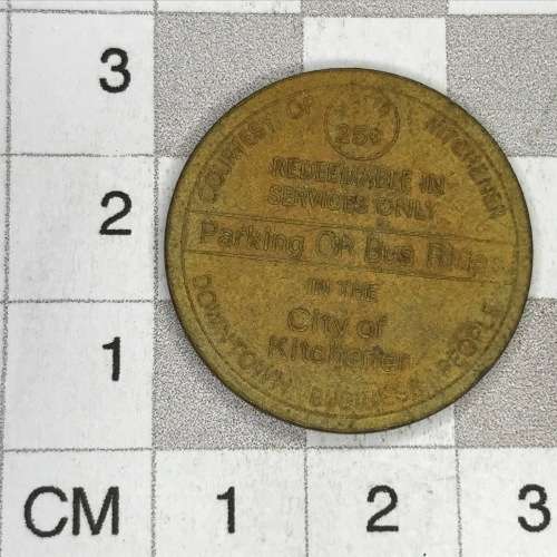 City of Kitchener 25c parking token