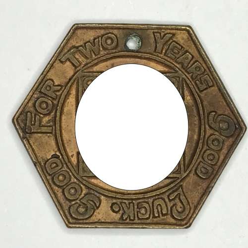 Boer War Good Luck token - `Good for two years` - With Fylfot