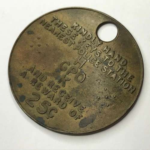 General Post office 25 cent reward key tag