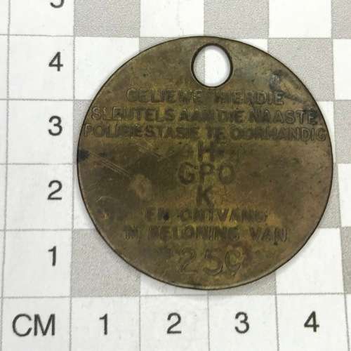 General Post office 25 cent reward key tag