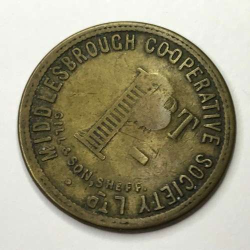 Pair of Middlesbrough Co-operative society Ltd 1 Pint tokens