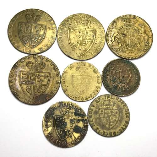 Lot of 8 different Great Britain card/gambling tokens