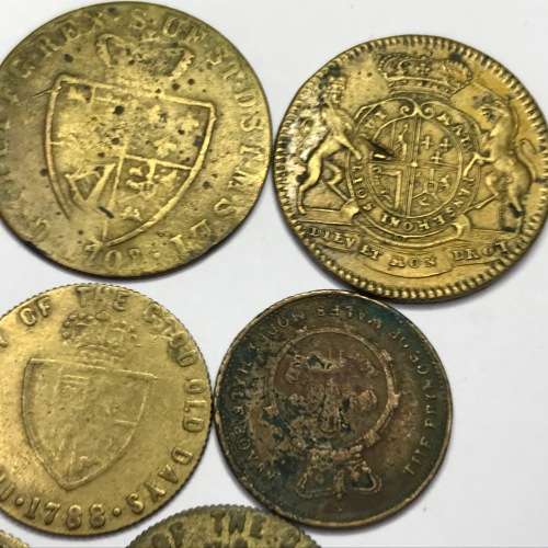 Lot of 8 different Great Britain card/gambling tokens