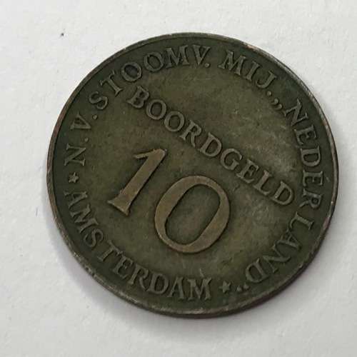 Netherlands ship money - 10 Boordgeld -Stoomvaart Maatskappij Nederland - Minted 1947, 1948 and 1957