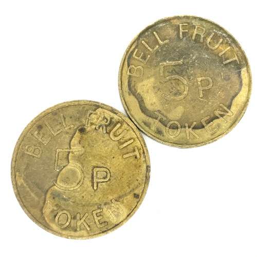 Lot of 3 Bell Fruit 5P Tokens