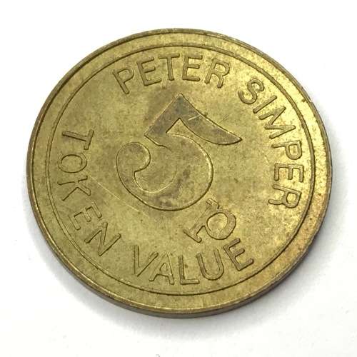 Peter Simper 5 pence token