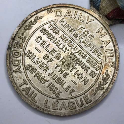1935 George V silver jubilee medal DAILY MAIL - Teddy Tail League