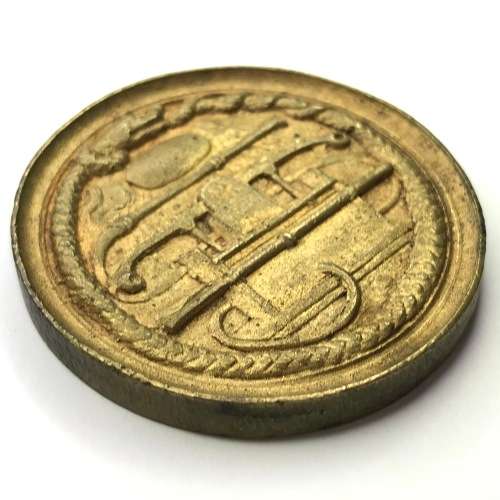 Dutch East India company medal issued for the Fire Service (Manual fire equipment on reverse)
