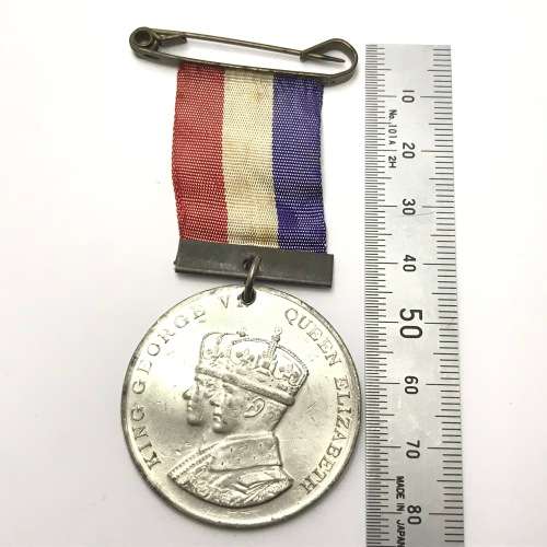 1937 Coronation of George 6 medal with ribbon - lead - AAA condition
