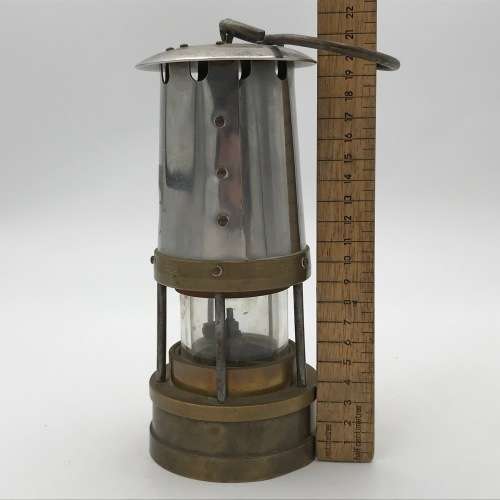 Original Brass Mine lamp - made by DOEP ENG. WORKS BOKSBURG - Cambrian type - excellent