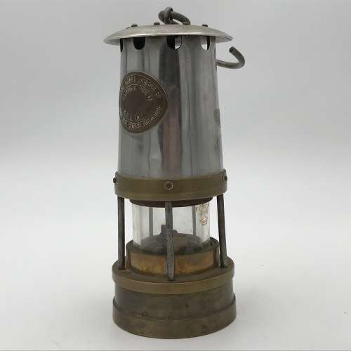 Original Brass Mine lamp - made by DOEP ENG. WORKS BOKSBURG - Cambrian type - excellent