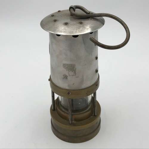 Original Brass Mine lamp - made by DOEP ENG. WORKS BOKSBURG - Cambrian type - excellent