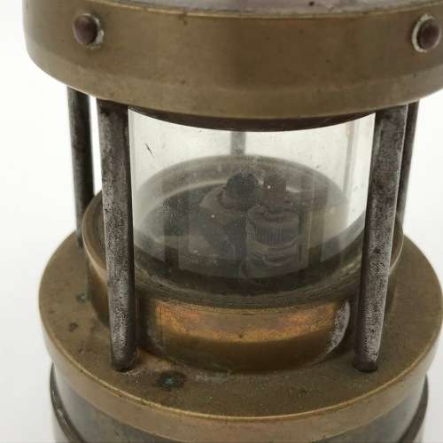 Original Brass Mine lamp - made by DOEP ENG. WORKS BOKSBURG - Cambrian type - excellent