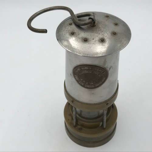 Original Brass Mine lamp - made by DOEP ENG. WORKS BOKSBURG - Cambrian type - excellent
