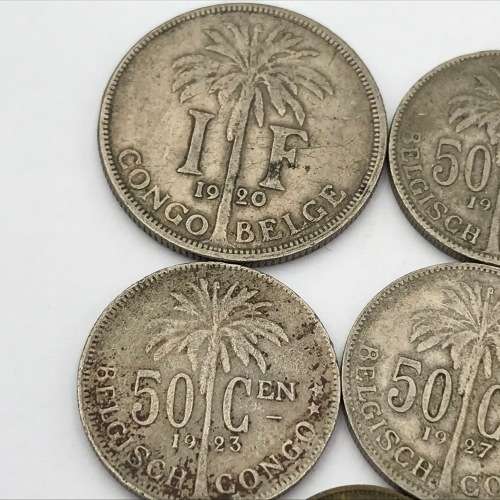 Lot of 8 Belgium Congo coins - all different