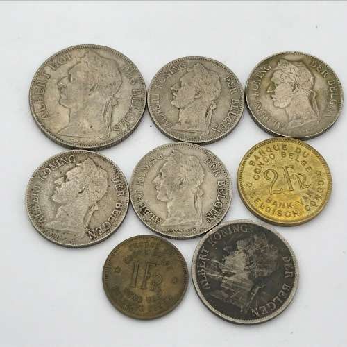 Lot of 8 Belgium Congo coins - all different