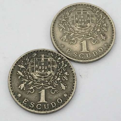 Lot of 8 Portugal 1 Escudo coins - 1927, 1928, 1940, 1946, 1951, 1957, 1958 and 1959