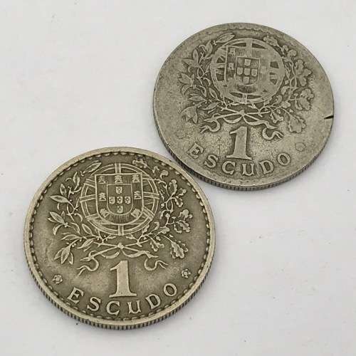 Lot of 8 Portugal 1 Escudo coins - 1927, 1928, 1940, 1946, 1951, 1957, 1958 and 1959