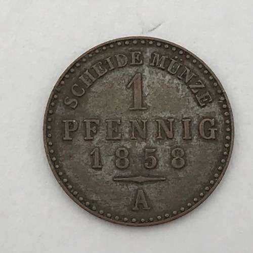 1858 A Germany Sachsen 1 Pfennig - excellent