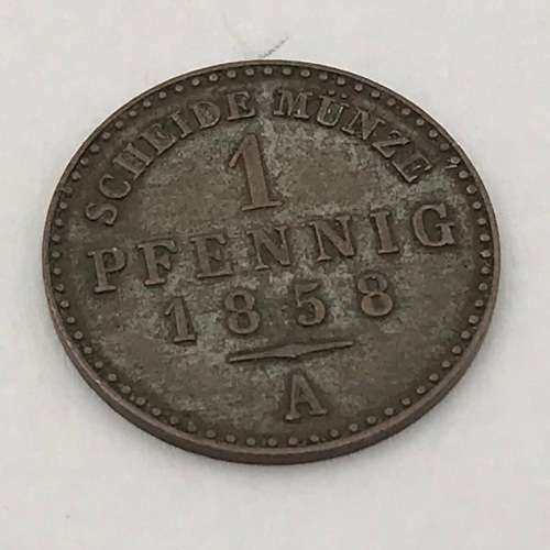 1858 A Germany Sachsen 1 Pfennig - excellent