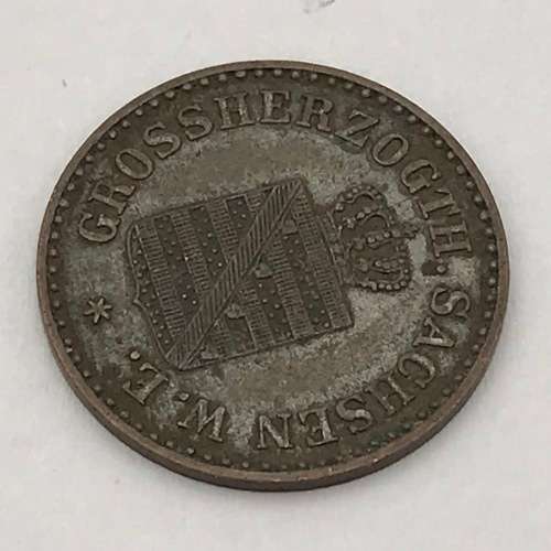 1858 A Germany Sachsen 1 Pfennig - excellent