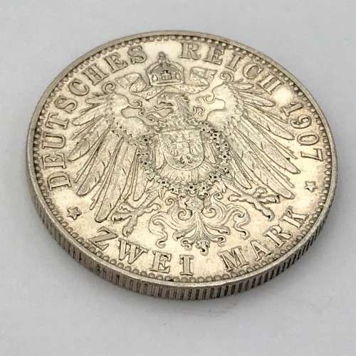 1907 G Deutsches Reich Baden silver 2 Mark