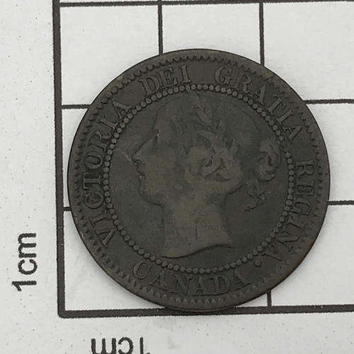 1858 Canada 1 Cent - broken stem @ 9 O`clock and 7 O`clock