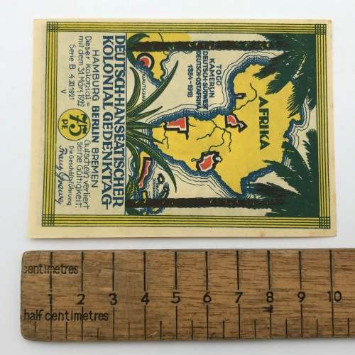 German Colonial commorative 75 Pfennig notgeld note with picture of Herman Von Wissmann