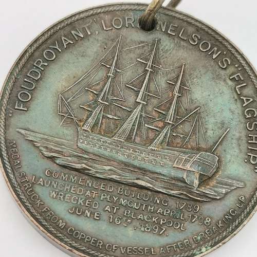 Foudroyant Nelson 1897 mdal struck from copper of Nelson`s flagship - Excellent condition