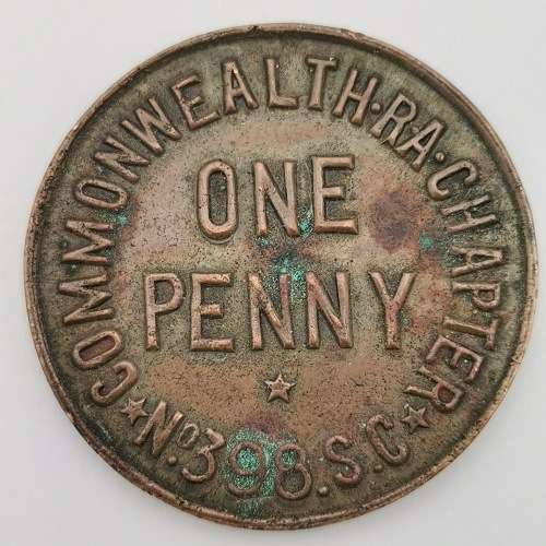 Masonic one penny - RA Chapter - Scarce No39856 (Dentsville)