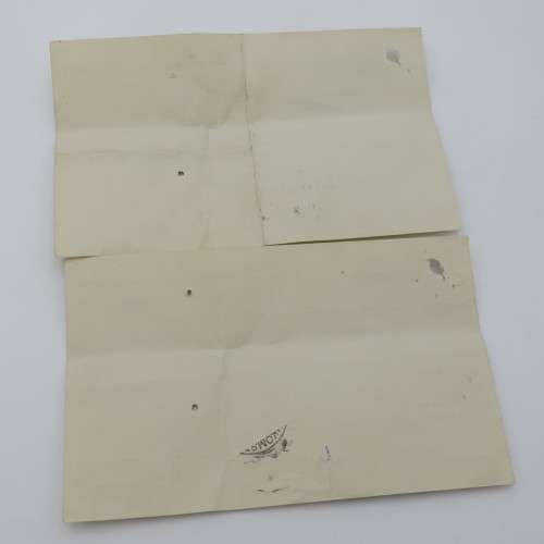 Pair of 1955 vintage cheques / Promissory notes Barberspan and Delareyville Cooperation stores