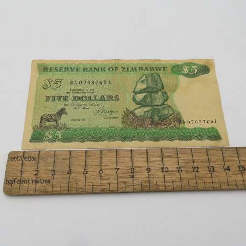 Zimbabwe 5 Dollars Harare 1983 banknote