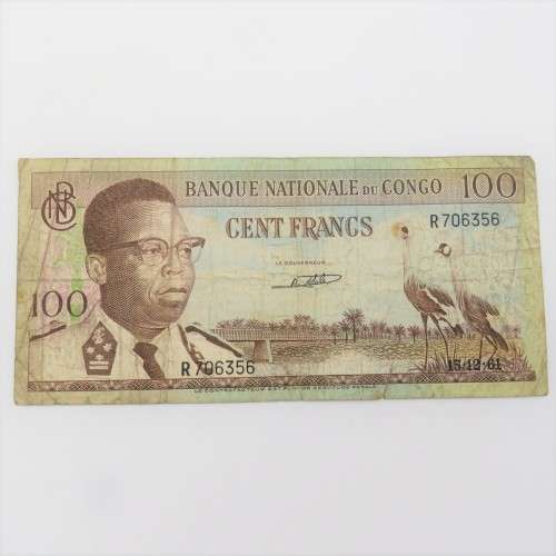 Congo 15-12-61 banknote 100 Francs - Well used