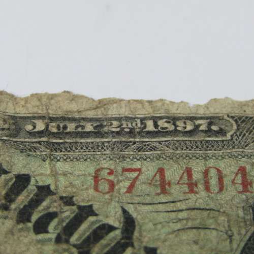 Dominion of Canada 1897 Courtney dark brown banknote - very well used