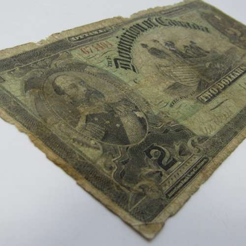 Dominion of Canada 1897 Courtney dark brown banknote - very well used