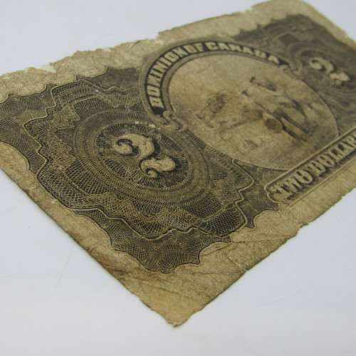 Dominion of Canada 1897 Courtney dark brown banknote - very well used