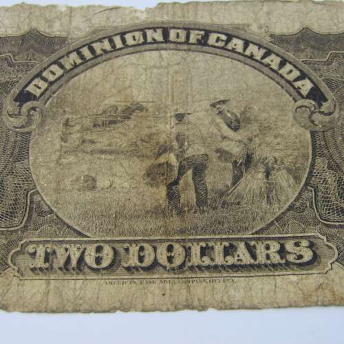 Dominion of Canada 1897 Courtney dark brown banknote - very well used