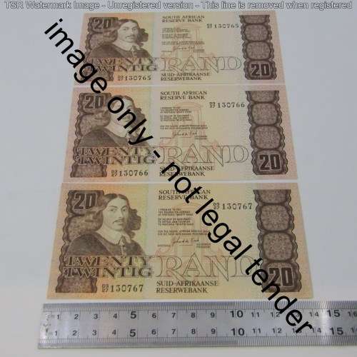 South Africa GP de Kock 1984 3rd issue - 3 consecutive notes
