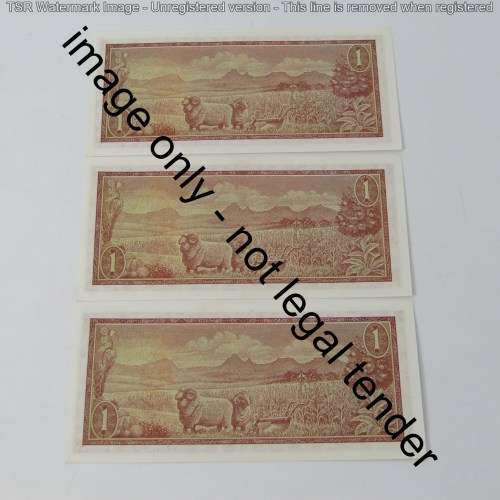 TW de Jongh 3rd issue Lot of 7 x R1 banknotes - nice numbers - consecutive - uncirculated