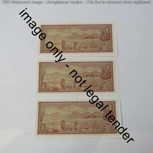 TW de Jongh 3rd issue Lot of 7 x R1 banknotes - nice numbers - consecutive - uncirculated