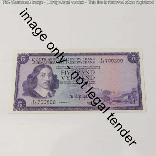 TW de Jongh First issue R5 banknote with nice number 700200