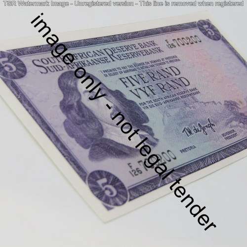 TW de Jongh First issue R5 banknote with nice number 700200