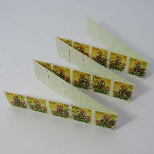South Africa protea series coil stamps - 1c, 2c,5c,10c 4 strips of 30 stamps cancelled