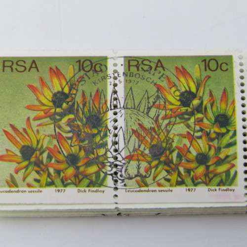 South Africa protea series coil stamps - 1c, 2c,5c,10c 4 strips of 30 stamps cancelled