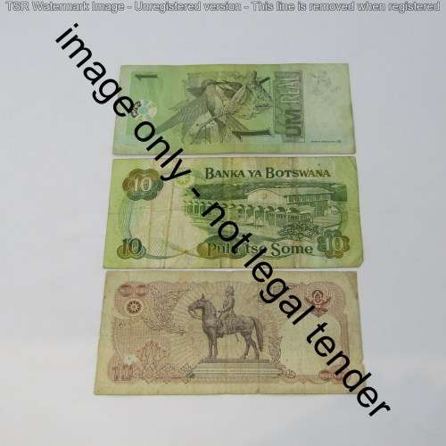 Lot of 10 world banknotes - some well used