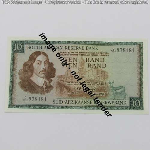 Pair of TW de Jongh 3rd issue R10 notes - consecutive - UNC C331 #978180-978181
