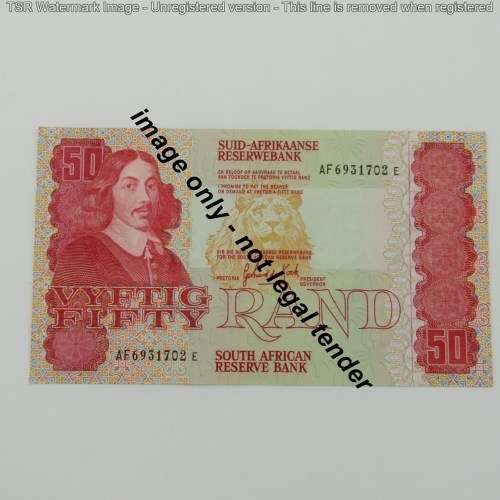 Pair of Gerhard de Kock R50 notes - 3rd issue - consecutive - UNC - AF6931701-AF6931702
